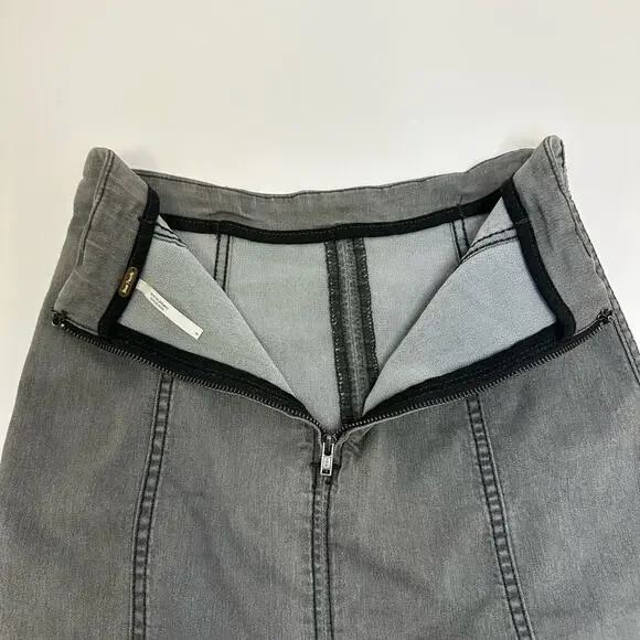 Free People Modern Femme Denim Skirt Light Grey Size 0 - Picture 9 of 9